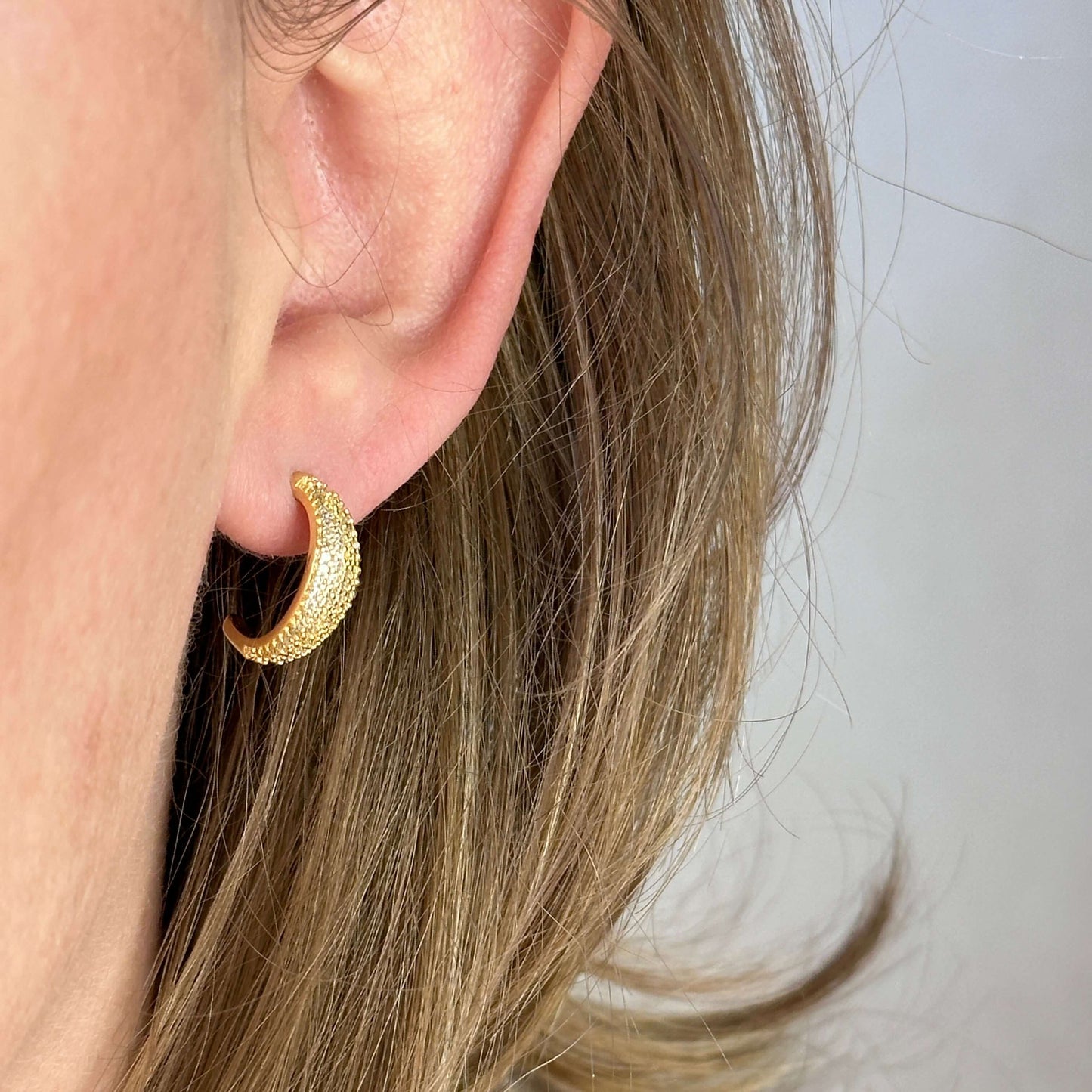 18k Gold Filled Micro CZ Curve Earrings