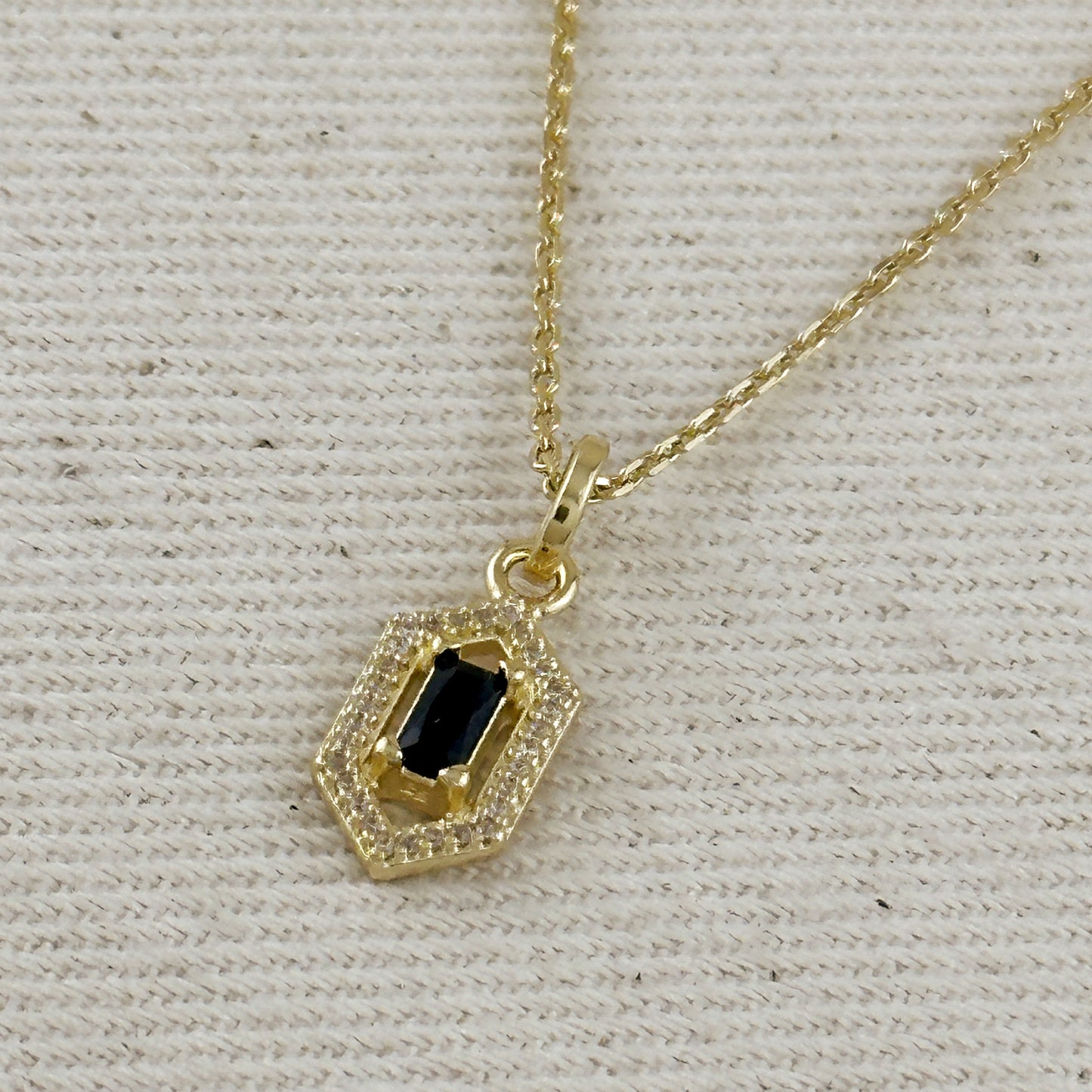 18k Gold Filled Fancy Baguette Pendant Necklace