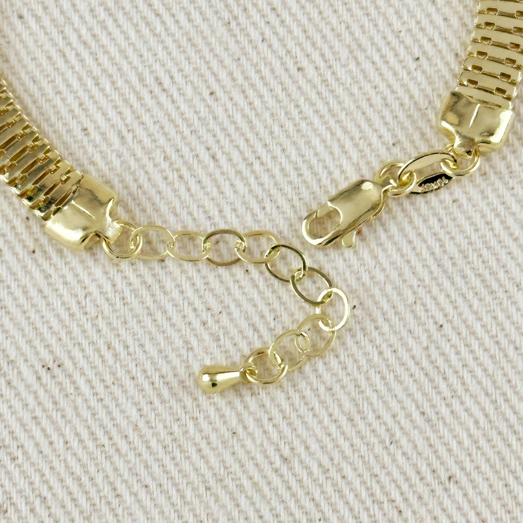 18K Gold Filled 6mm Square Snake Chain Bracelet