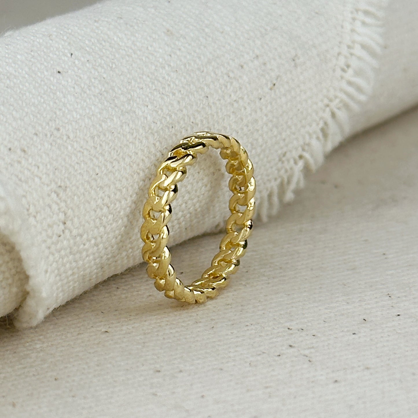 18k Gold Filled 2.5mm Cuban Chain Ring