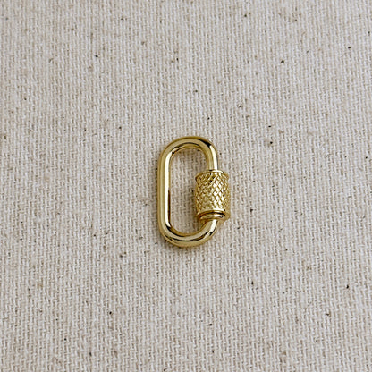 18k Gold Filled Oblong  Detailed Screw Lock Clasp