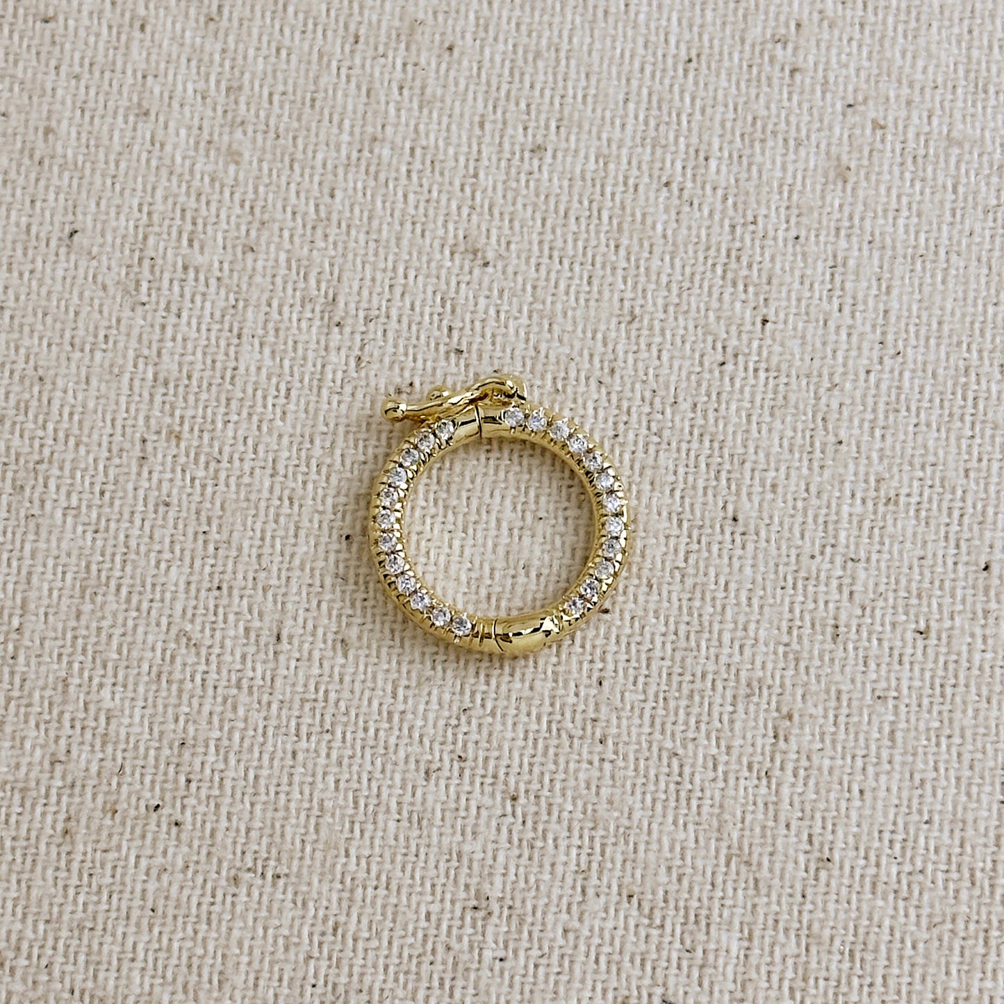 18k Gold Filled CZ Round Clasp