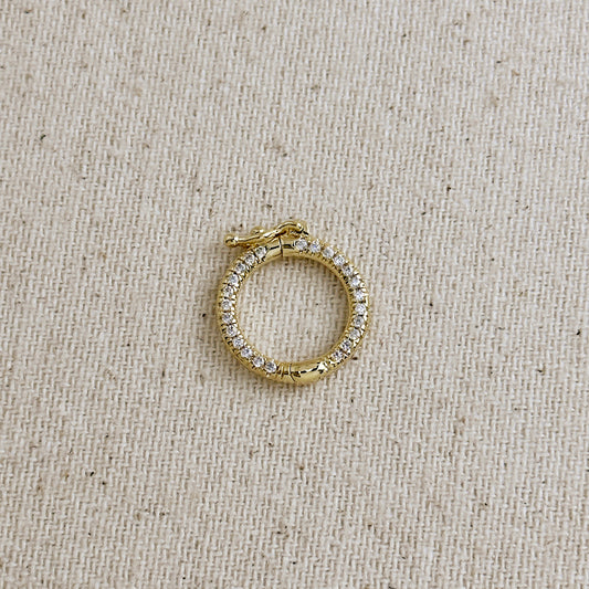 18k Gold Filled CZ Round Clasp