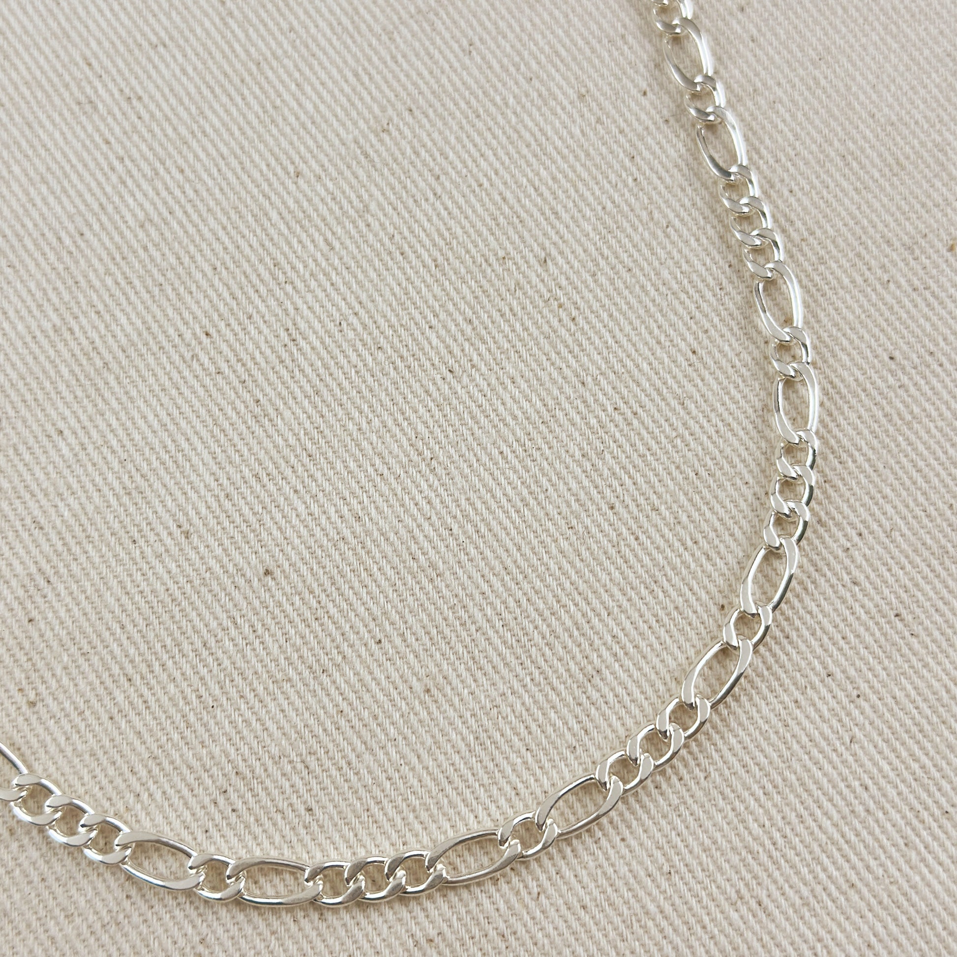 Sterling Silver Figaro 3x1x1 Chain 5.2mm