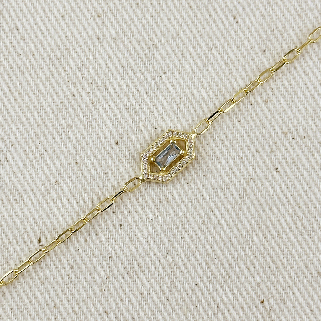 18k Gold Vermeil Fancy Birthstone Bracelet