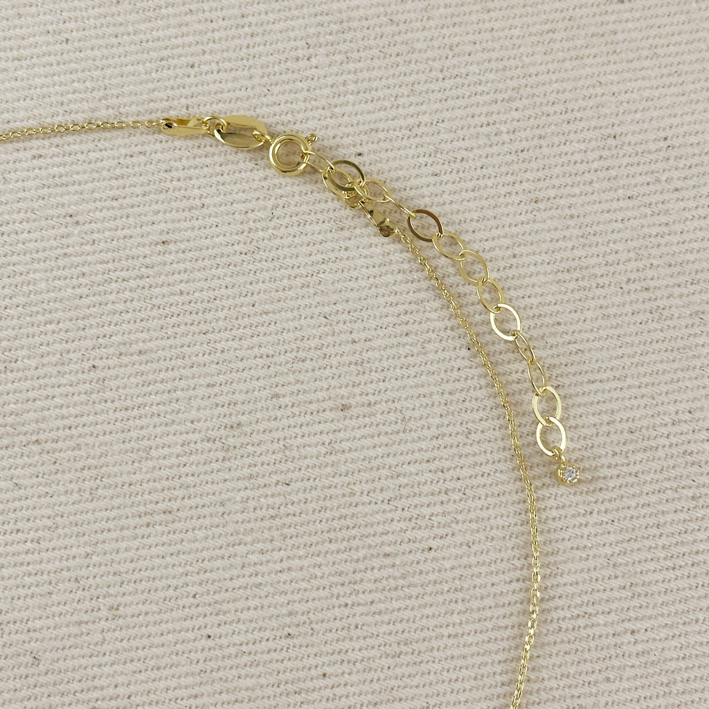 18k Gold Filled Bezel CZ Cross Necklace