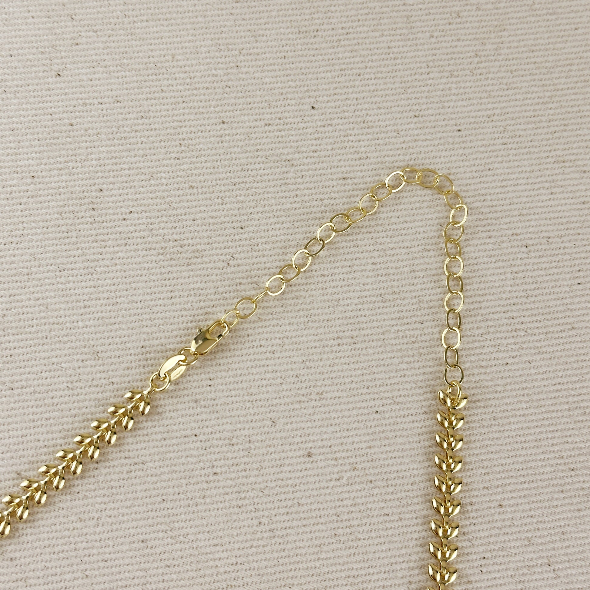 18k Gold Filled Leaf Choker Necklace