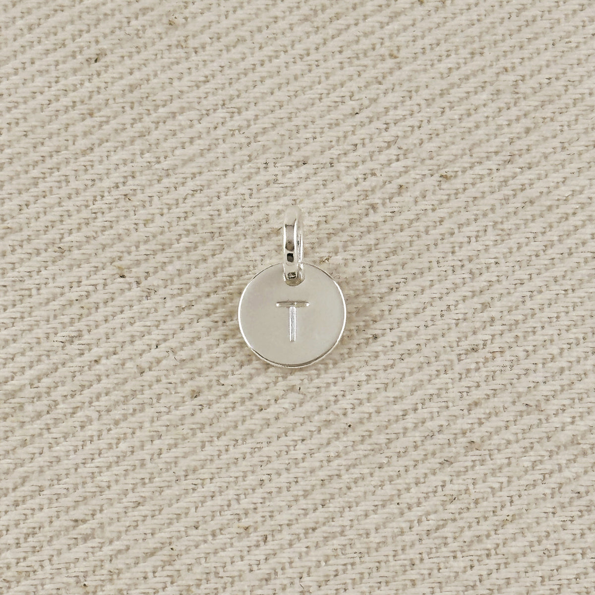 Silver Filled Stamped Tiny Initial Letter Charm