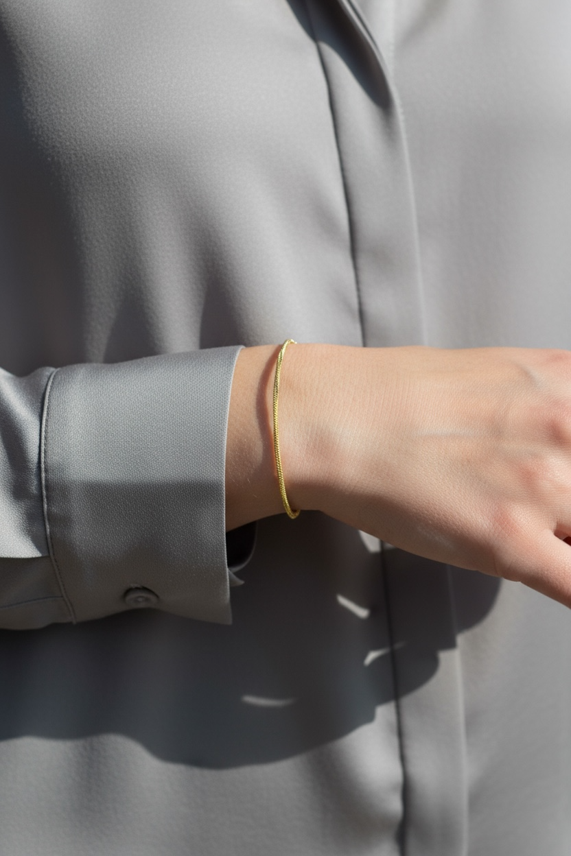 18k Gold Filled 2mm Square Rope Chain Bracelet