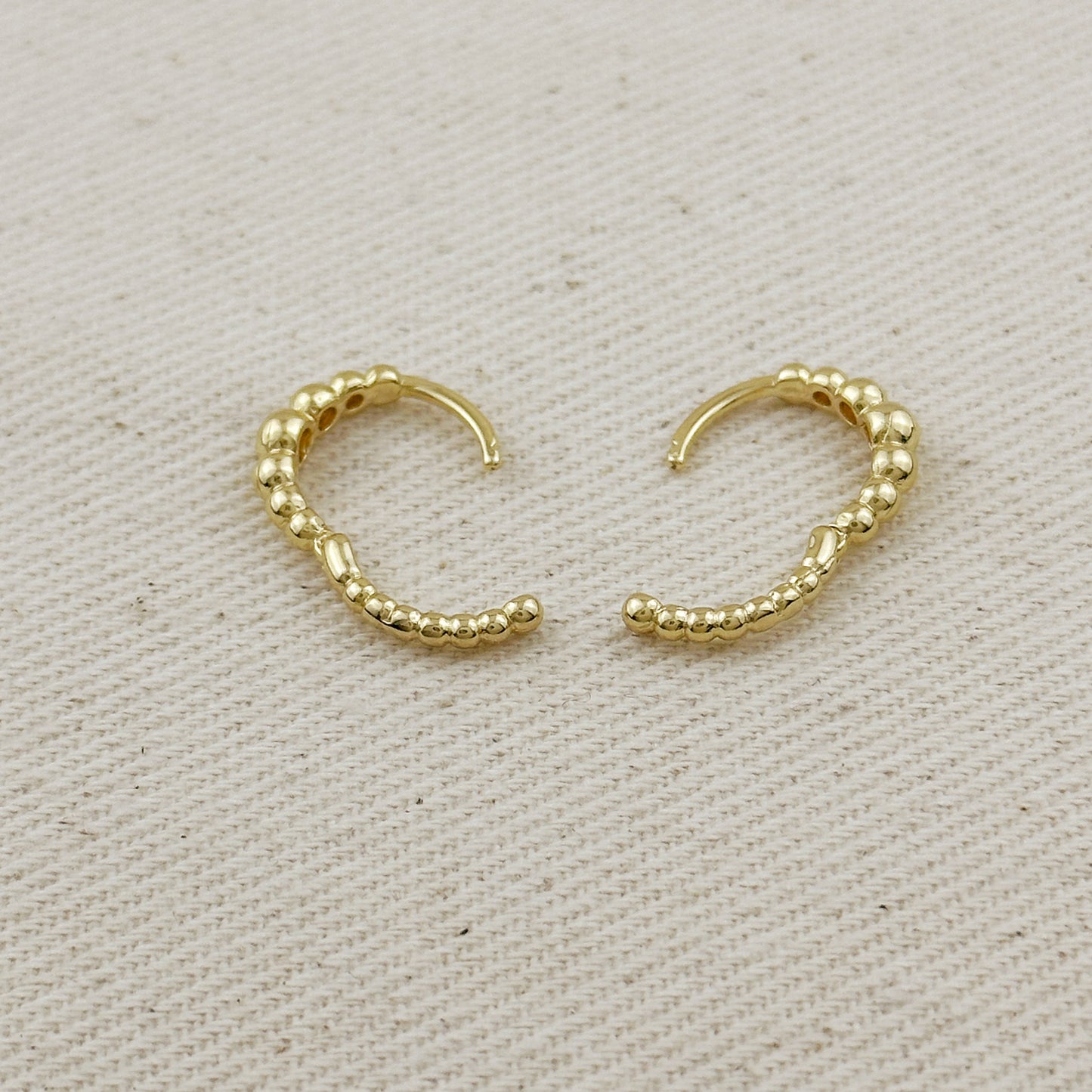 18k Gold Filled 15mm Gradient Beaded Clicker Hoop Earrings