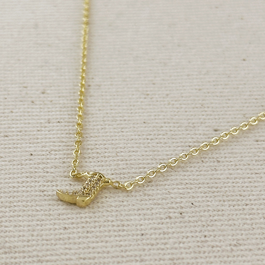 18k Gold Filled Mini Cowgirl Boot Necklace