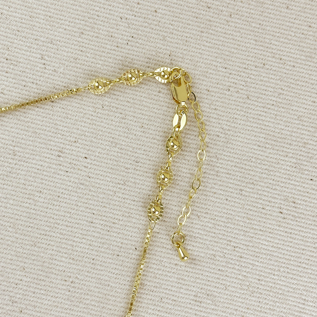 18k Gold Filled Saturn Chain Necklace