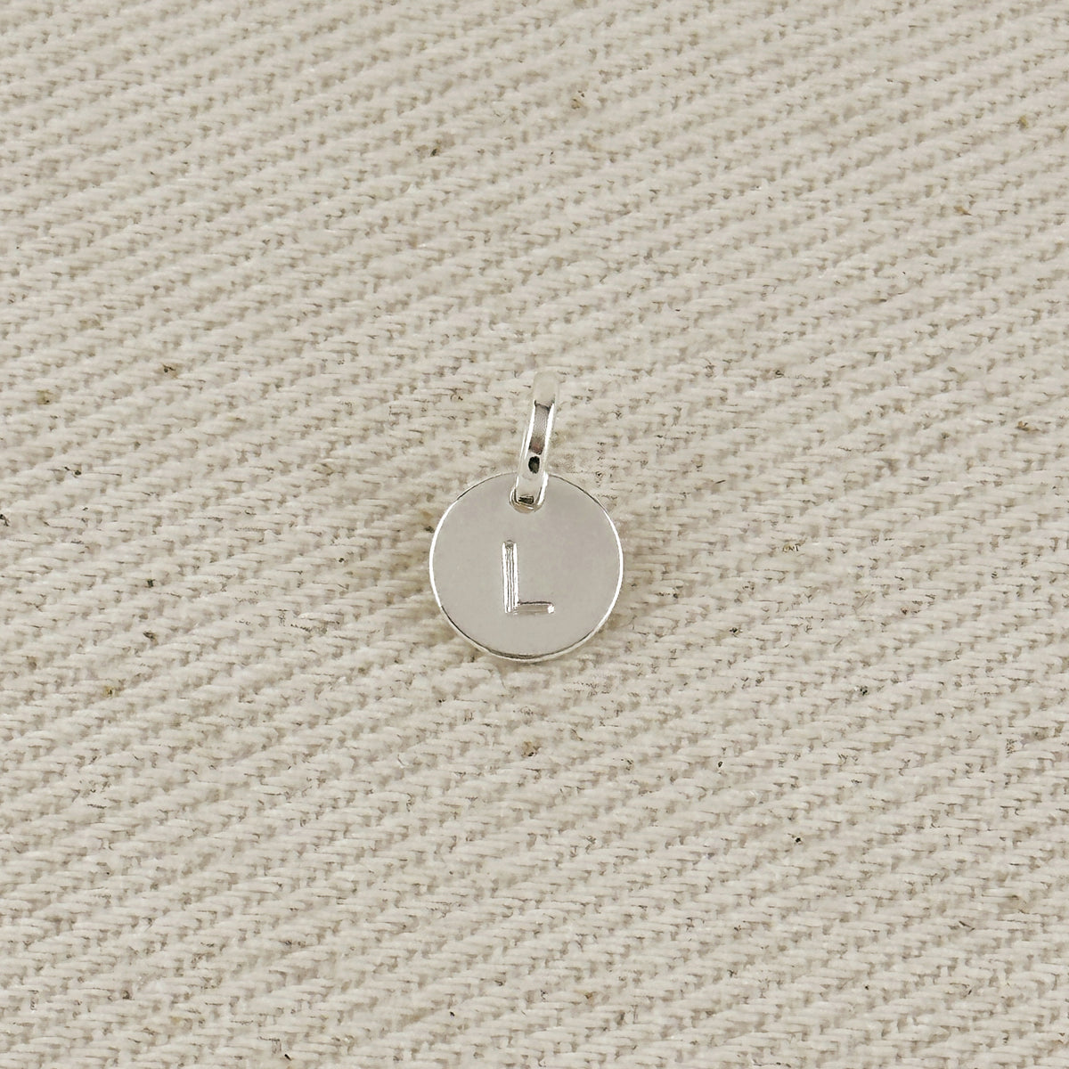 Silver Filled Stamped Tiny Initial Letter Charm