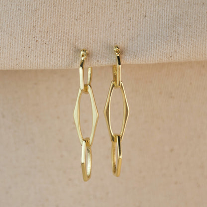 18k Gold Filled Geometric Dangle Earrings