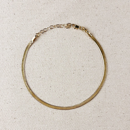 18k Gold Filled 3.0mm Thickness Herringbone Anklet