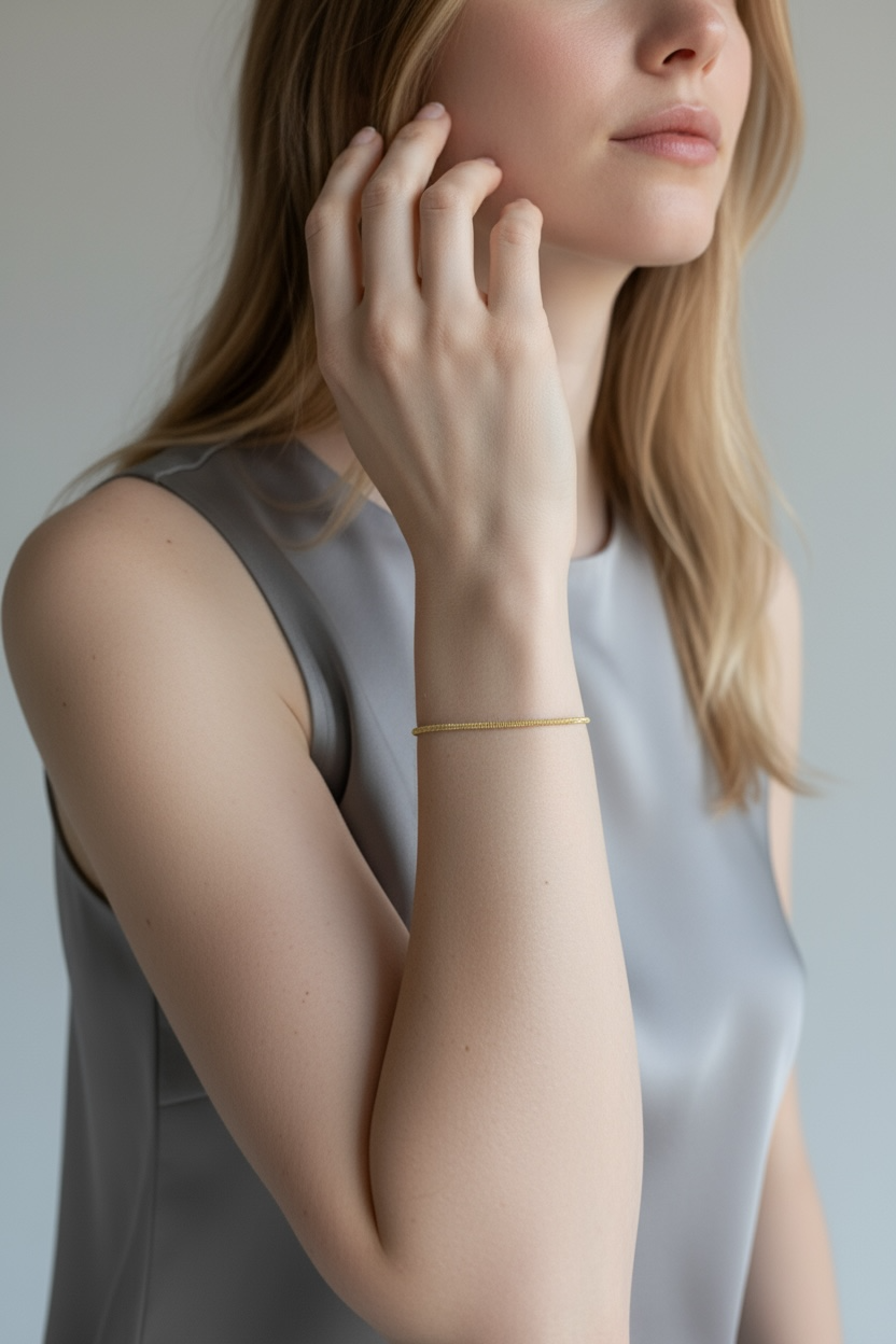 18k Gold Filled 2mm Square Rope Chain Bracelet