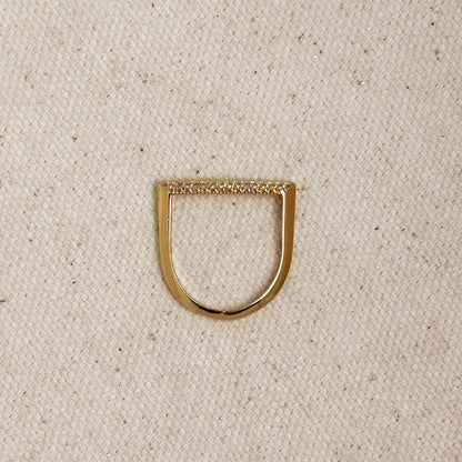 18k Gold Filled Thin Line CZ Ring