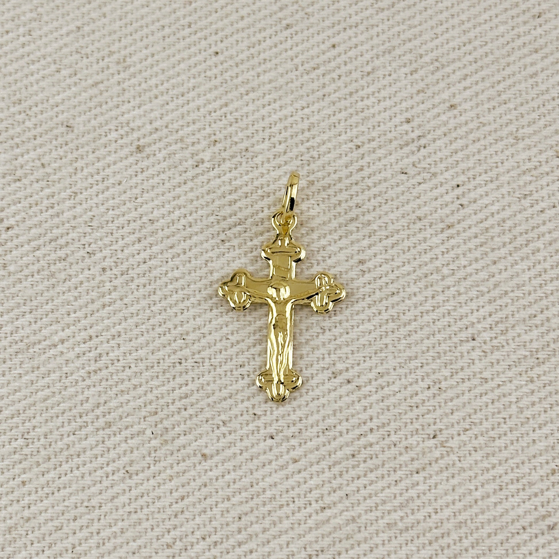 18k Gold Filled Delicate Crucifix Pendant