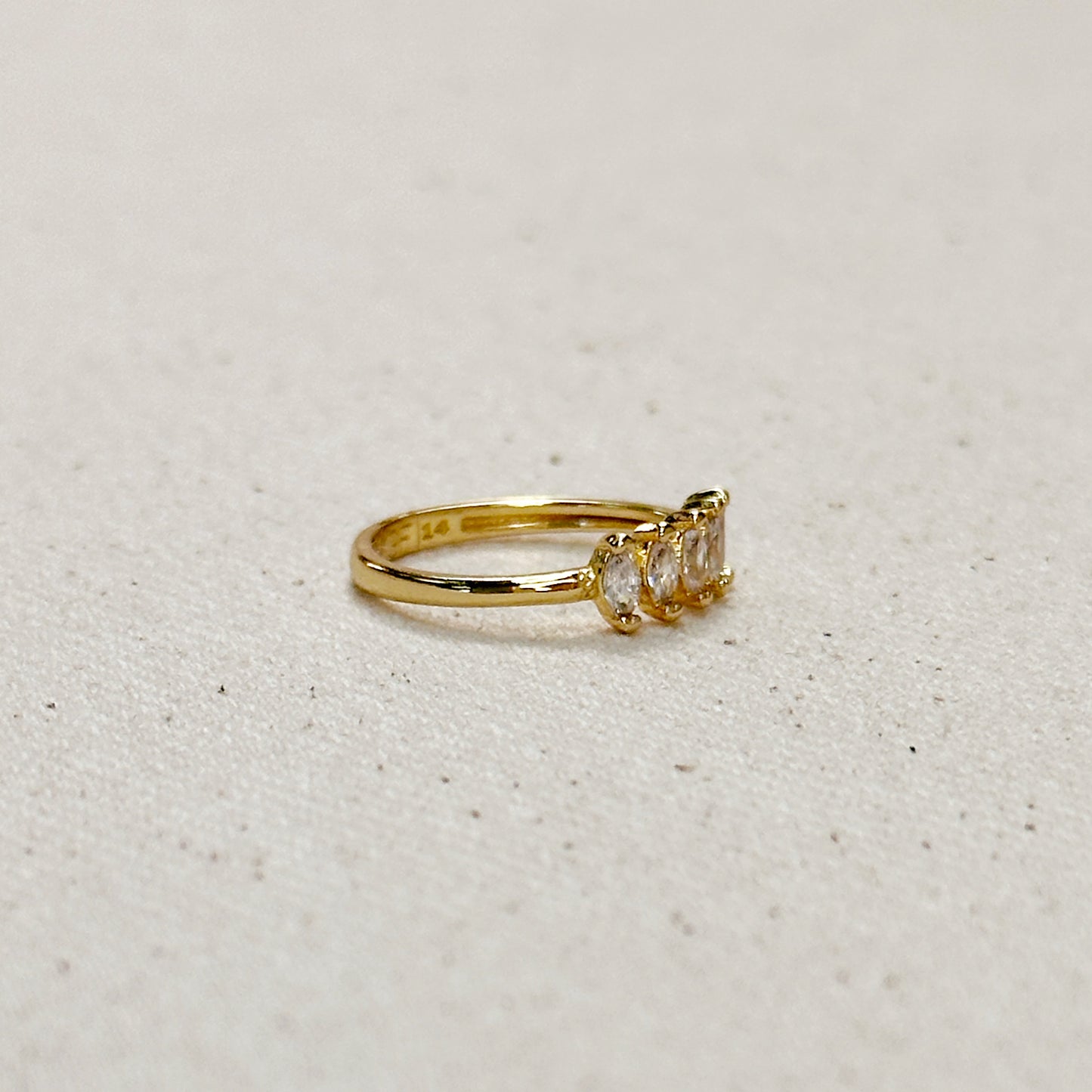 18k Gold Filled Marquise CZ Ring