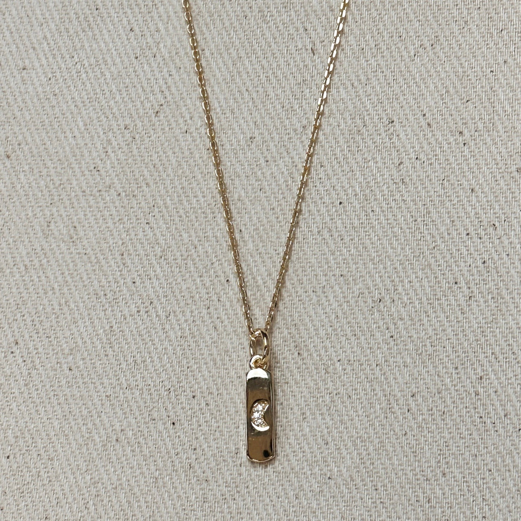 18k Gold Filled Moon Bar Charm