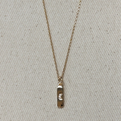 18k Gold Filled Moon Bar Charm