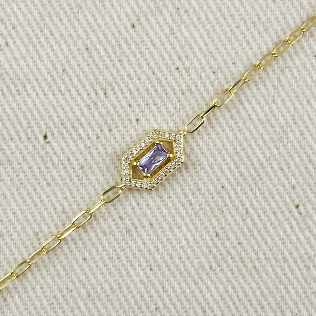 18k Gold Vermeil Fancy Birthstone Bracelet