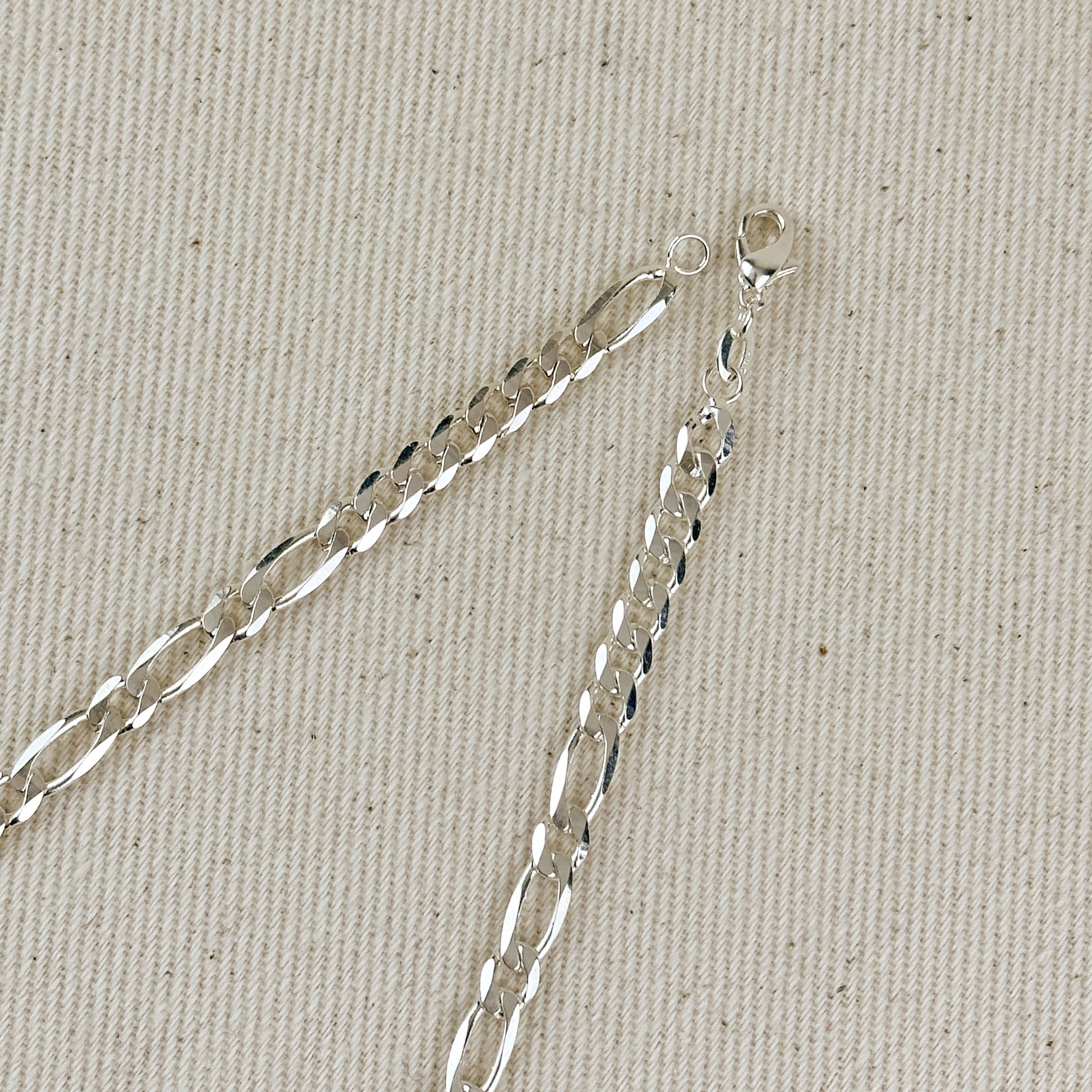 Sterling Silver Figaro 7x1x1 Chain 4.8mm