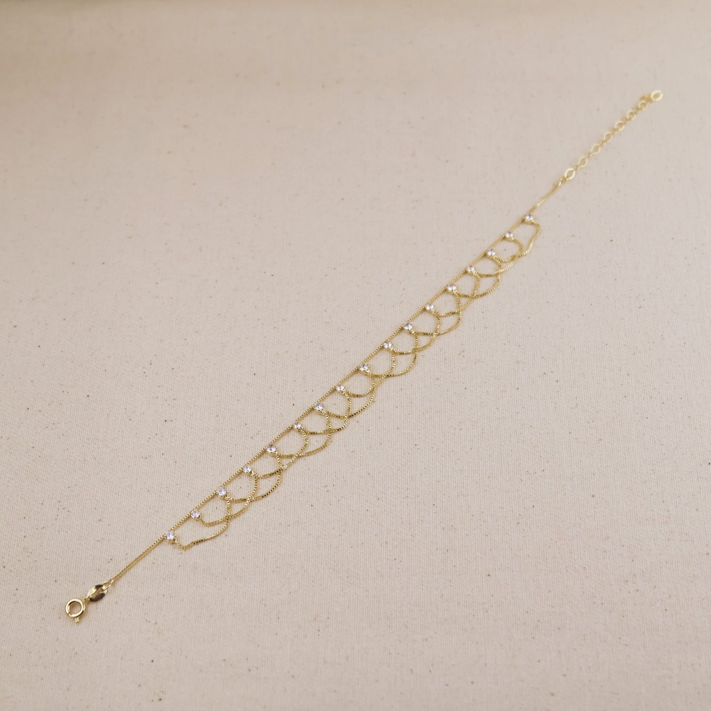 18k Gold  Filled Bali Anklet