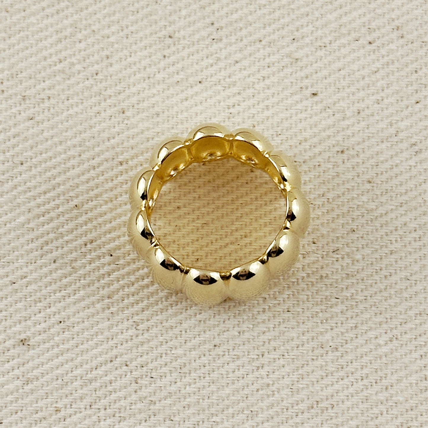 18k Gold Filled Oversized Scalloped Ring