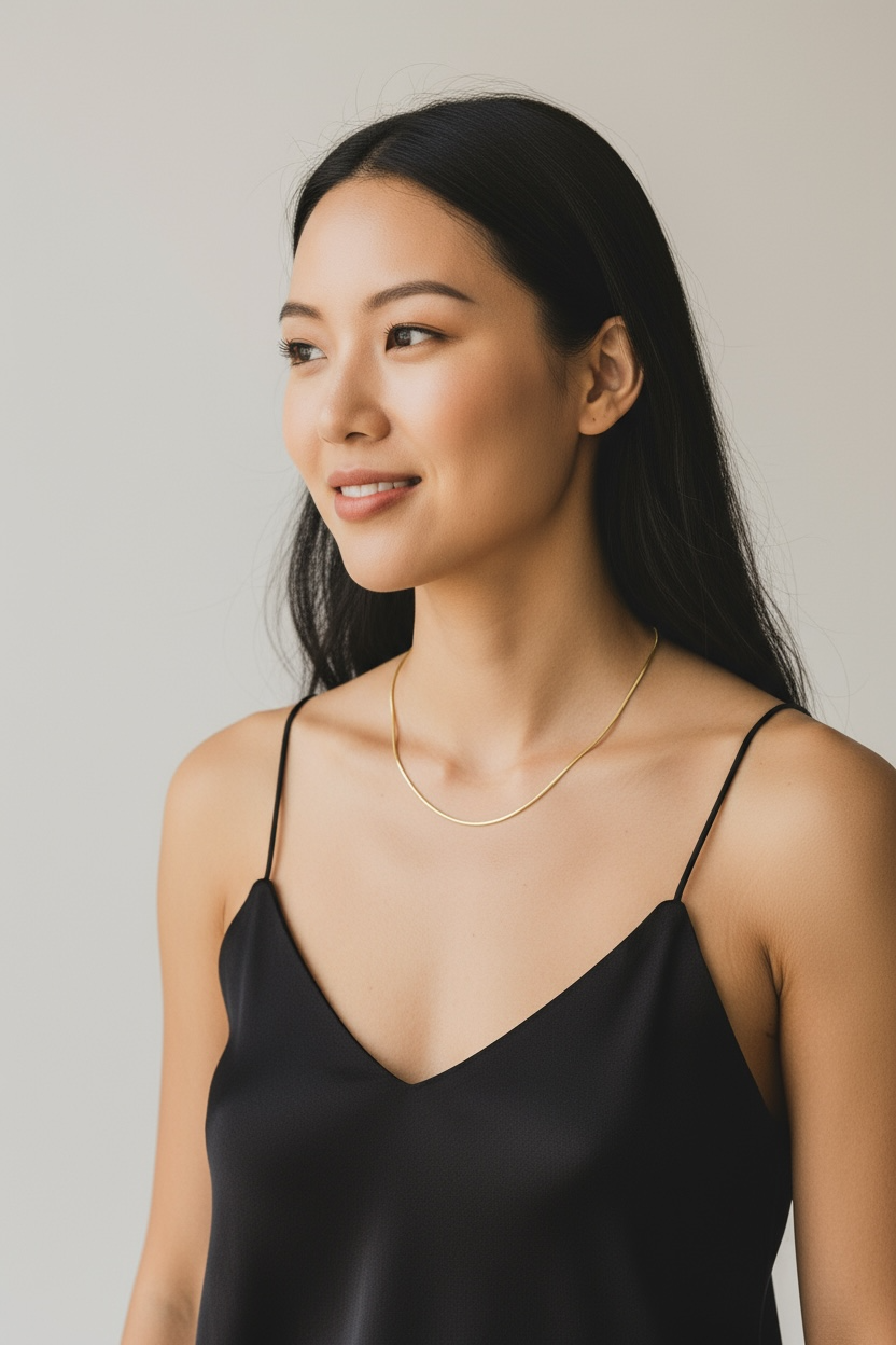 18k Gold Filled 1.2 mm Round Snake Chain Necklace