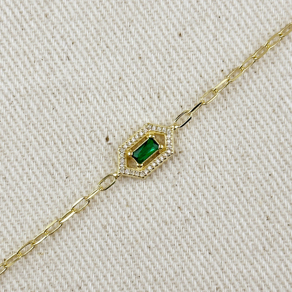 18k Gold Vermeil Fancy Birthstone Bracelet