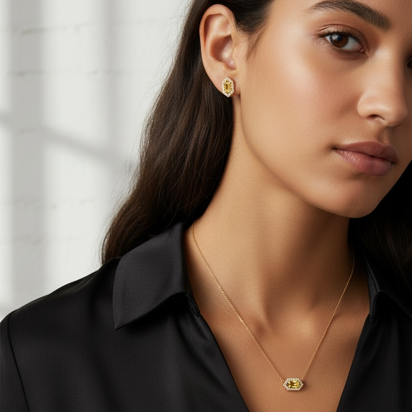 18k Gold Vermeil Fancy Birthstone Baguette Earrings