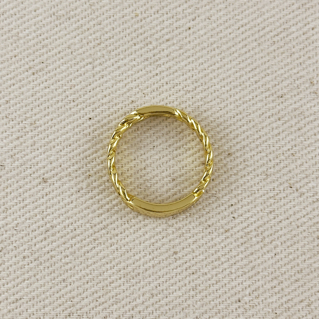 18k Gold Filled Chain With Polished Plate Ring