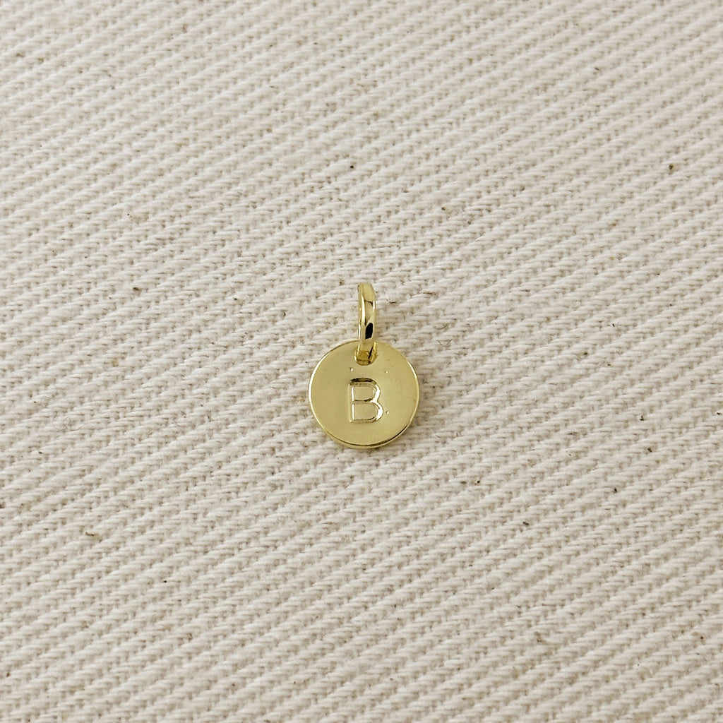 Stamped Tiny Initial Letter Charm in 18k Gold Filled Complete Alphabet
