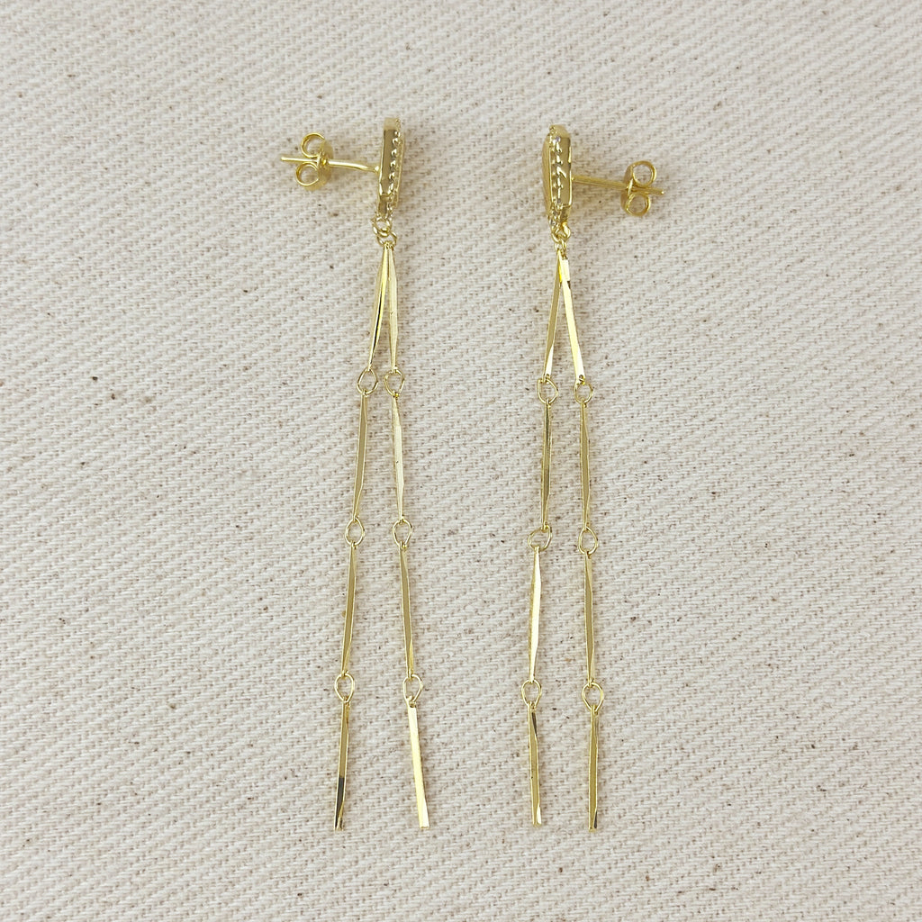 18k Gold Filled Double Straw Drop Earrings