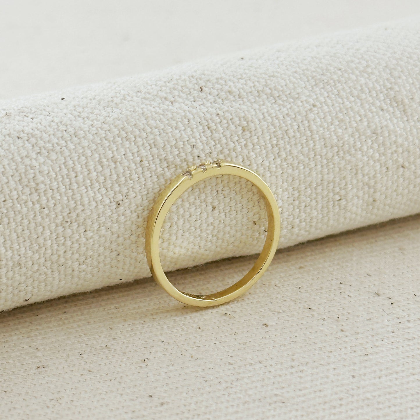 18k Gold Filled Delicate CZ Band Ring