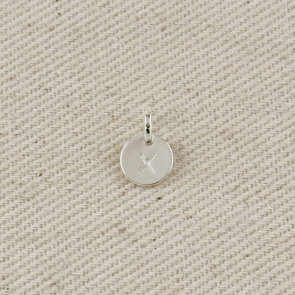 Silver Filled Stamped Tiny Initial Letter Charm