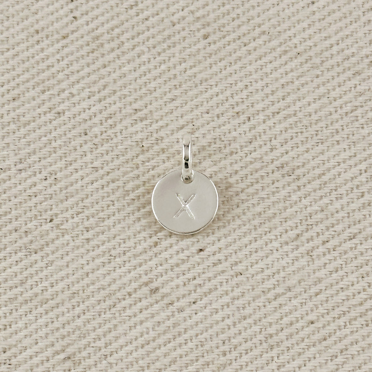 Silver Filled Stamped Tiny Initial Letter Charm