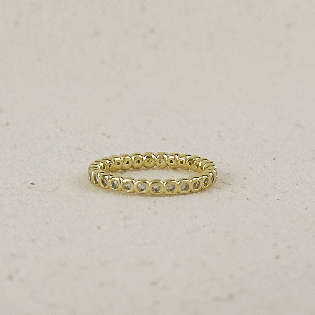 18K Gold Filled Bezel CZ Eternity Band Ring