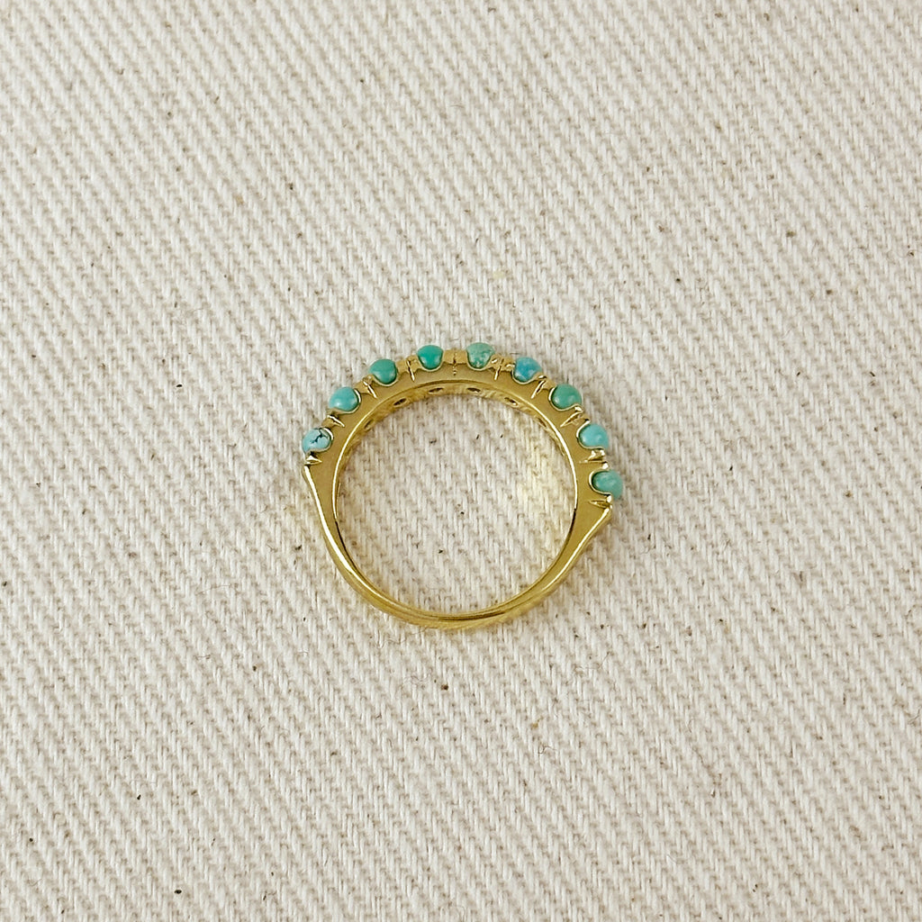 18K Gold Filled Natural Turquoise  Band Ring