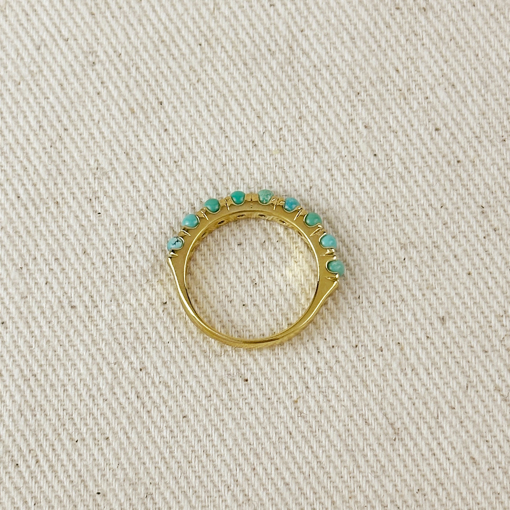 18K Gold Filled Natural Turquoise  Band Ring