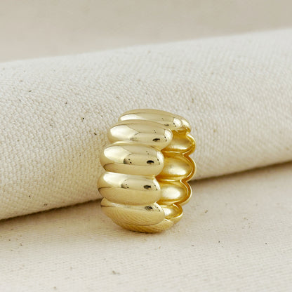 18k Gold Filled Oversized Scalloped Ring