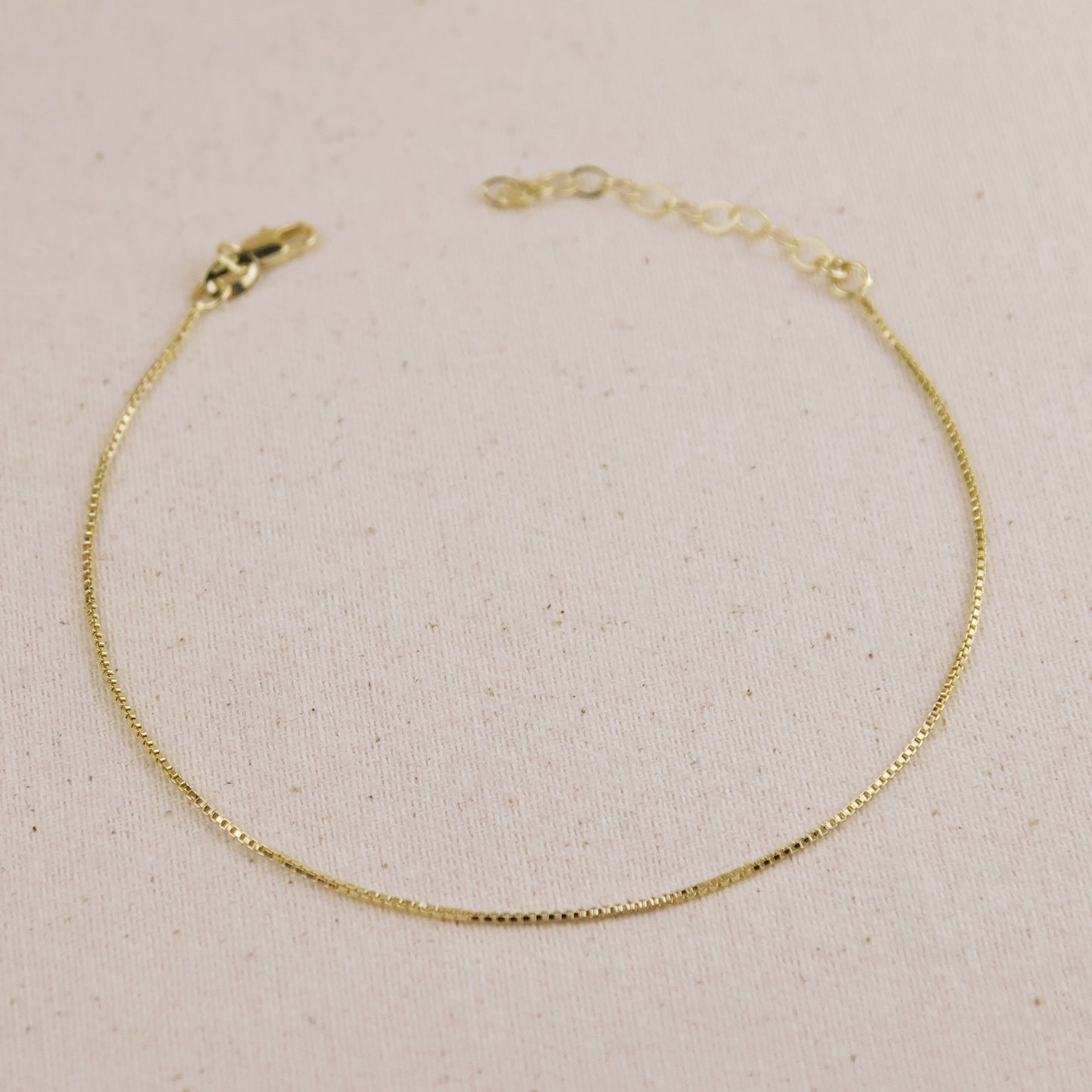 18k Gold Filled 1mm Box Anklet