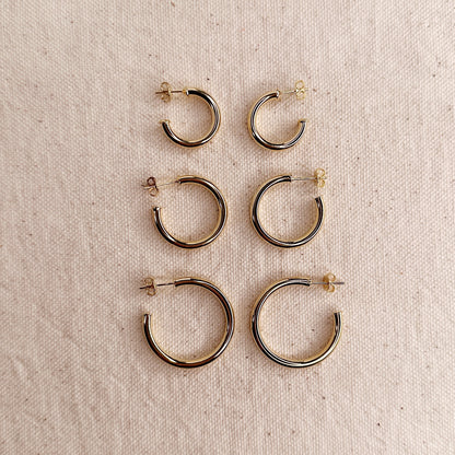 Classic Tube C Hoop Earrings