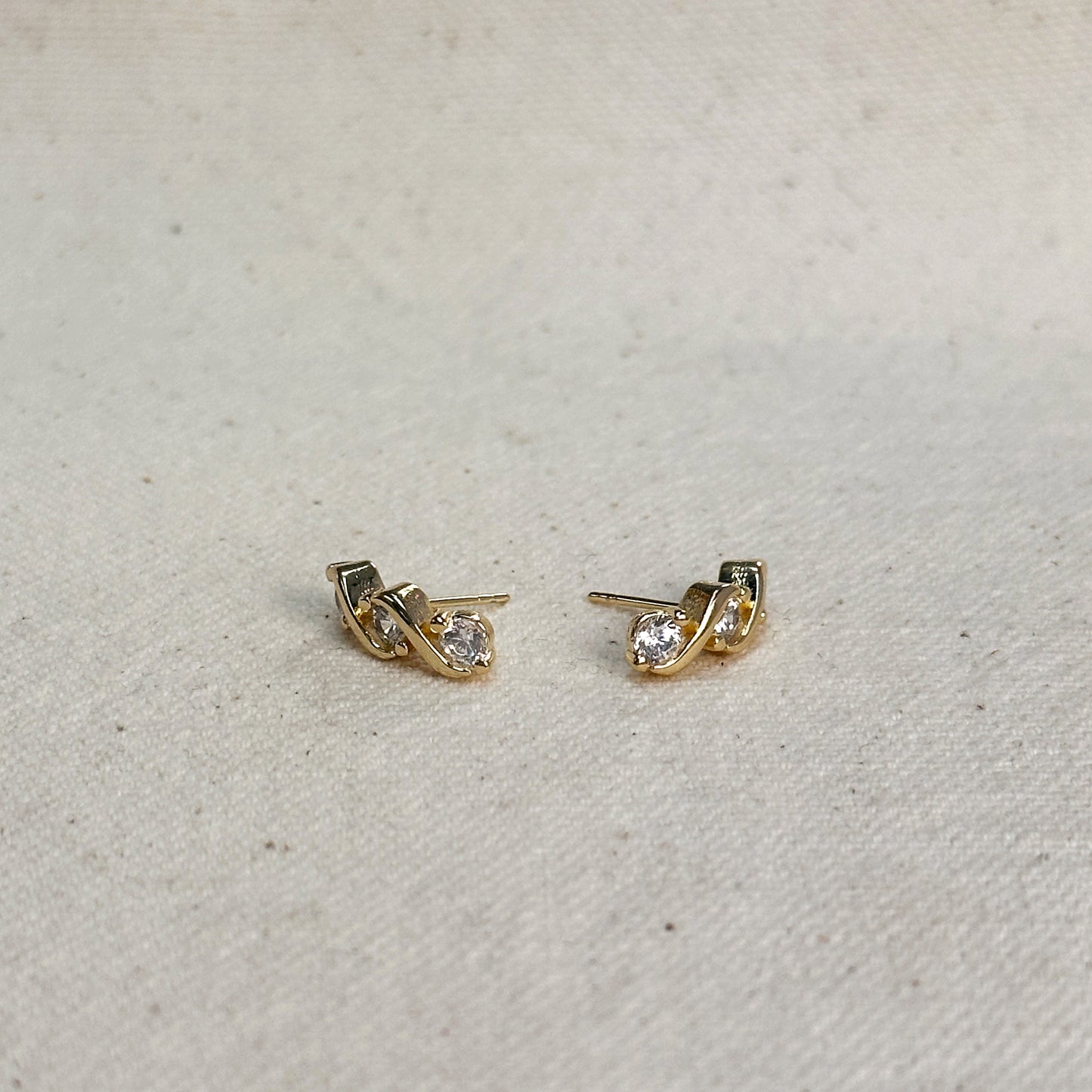 18k Gold Filled Tipple CZ Stud Earrings
