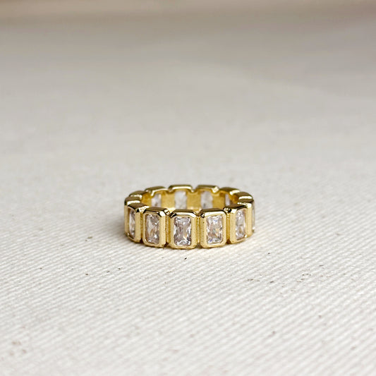 18k Gold Filled  Chunky CZ  Eternity Band Ring