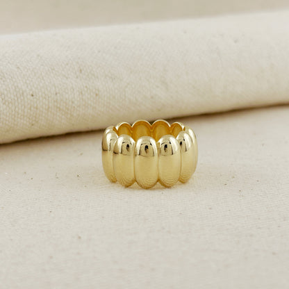 18k Gold Filled Oversized Scalloped Ring