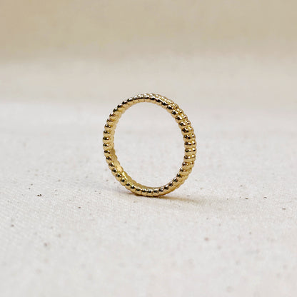 18k Gold Filled Double Beaded Band Ring