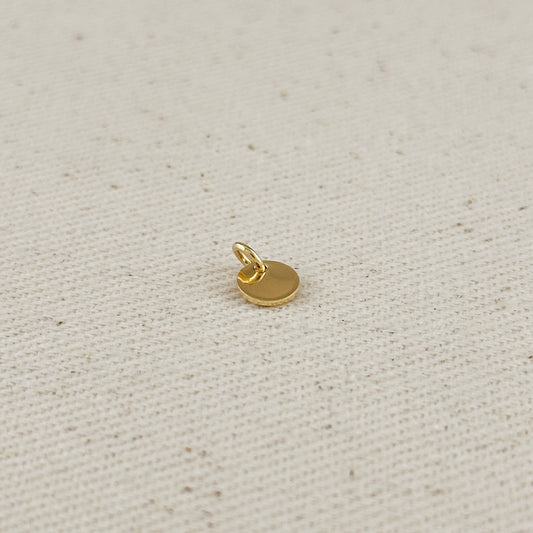 18k Gold Filled Blank Round 6mm Tag Findings