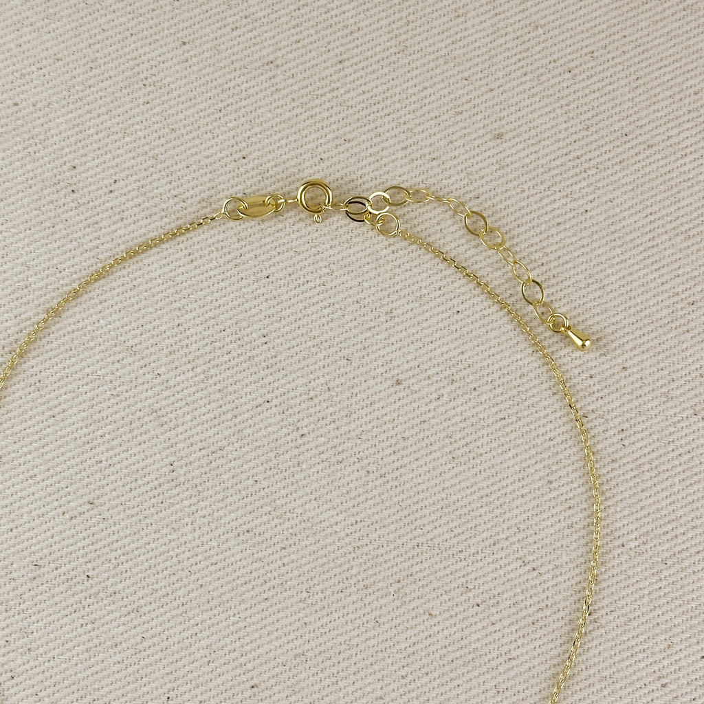 18k Gold Filled Vertical CZ Bar Necklace